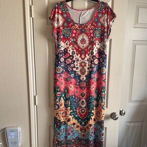 SHEIN Multicolor Bohemian Maxi Dress